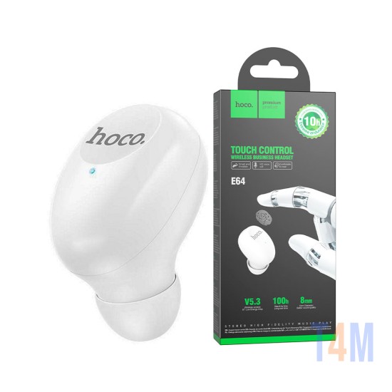 Auriculares Bluetooth Hoco E64 Mini Intrauditivos BT v5.3 Blanco